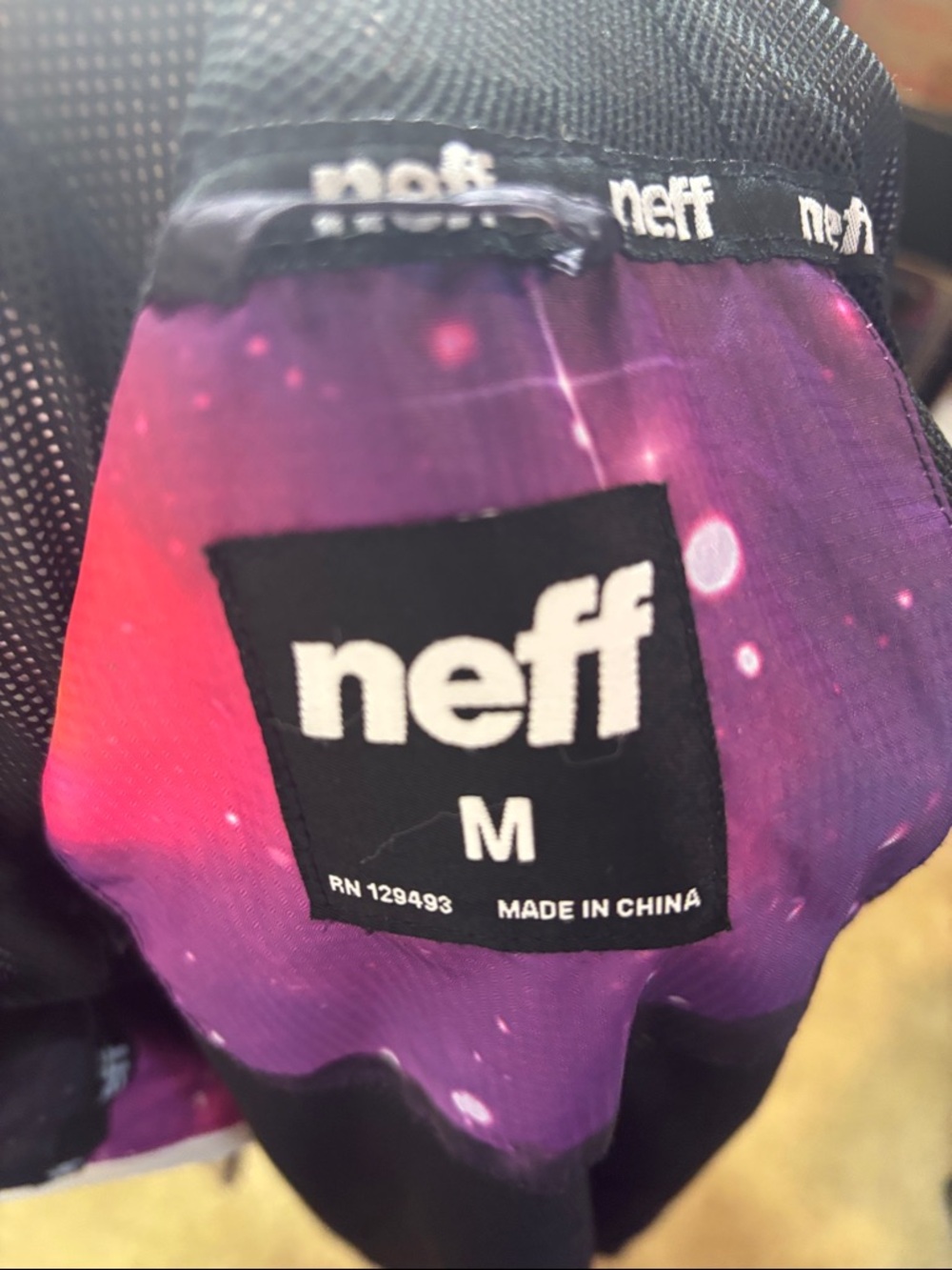 Neff Purple and Black Astronaut Graphic Windbreaker Size Medium - Picture 9 of 12